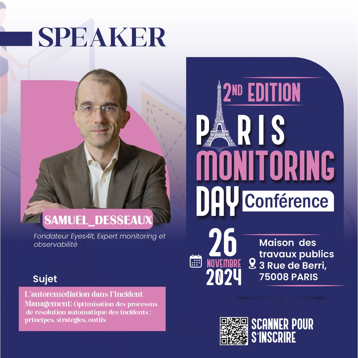 Meet Samuel DESSAUX – Speaker at Paris Monitoring Day 2024